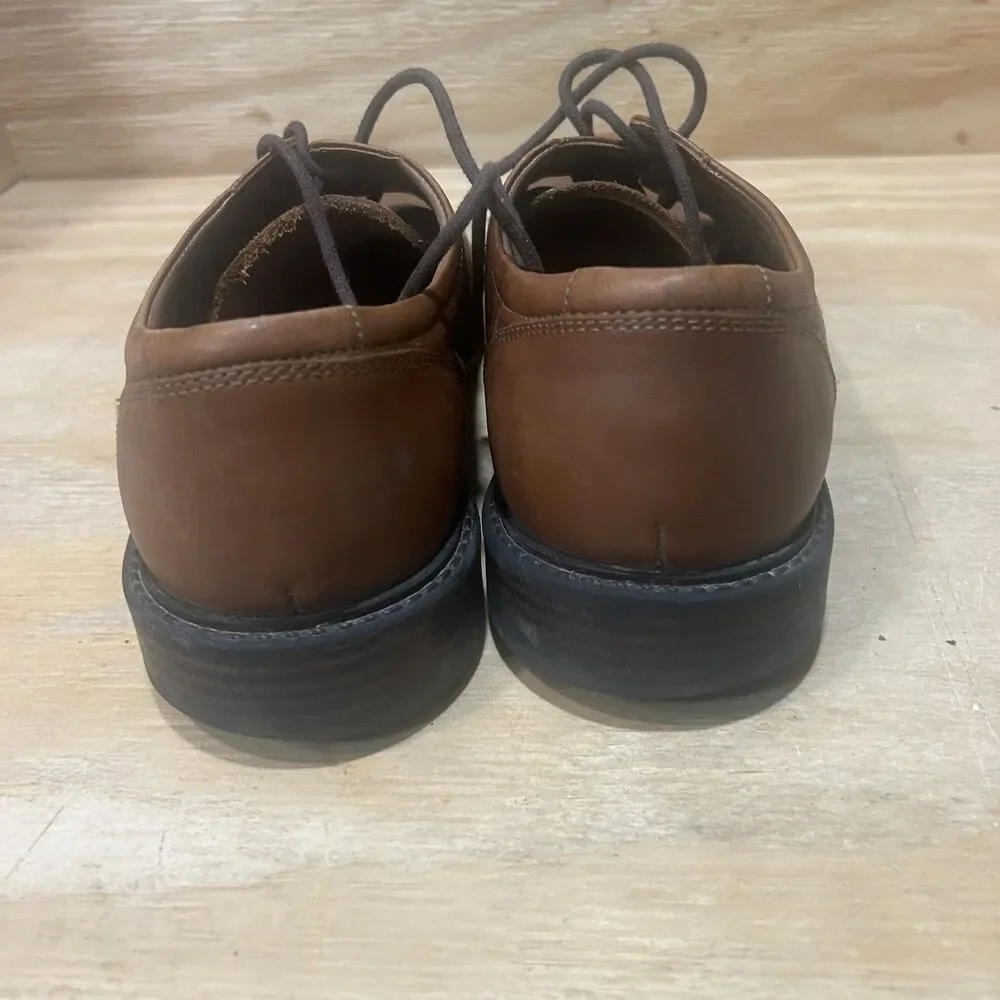Johnston Murphy Shoes Mens Size 9 Brown Genuine Leather Plain Toe Oxford